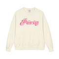 Pink Tonal Party Crewneck Sweatshirt — 'The Party' Retro Script in Lavender