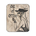 Out of Office Retro Chic Picnic Blanket — Vintage Fashion Illustration Blanket