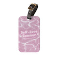 Self-Love Summer Luggage Tag — Pink Pool Pattern Travel ID