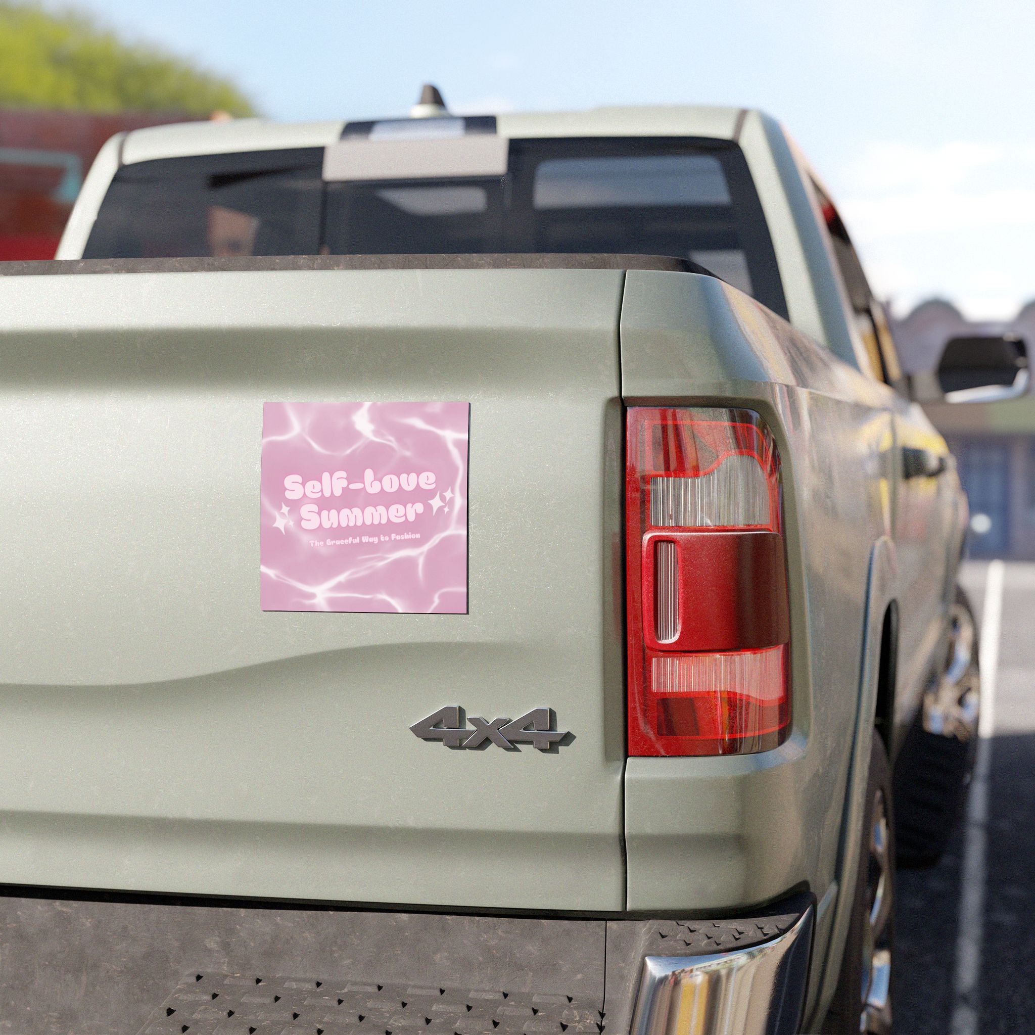 Self-Love Summer Car Magnet — Pink Retro Pool Vibes