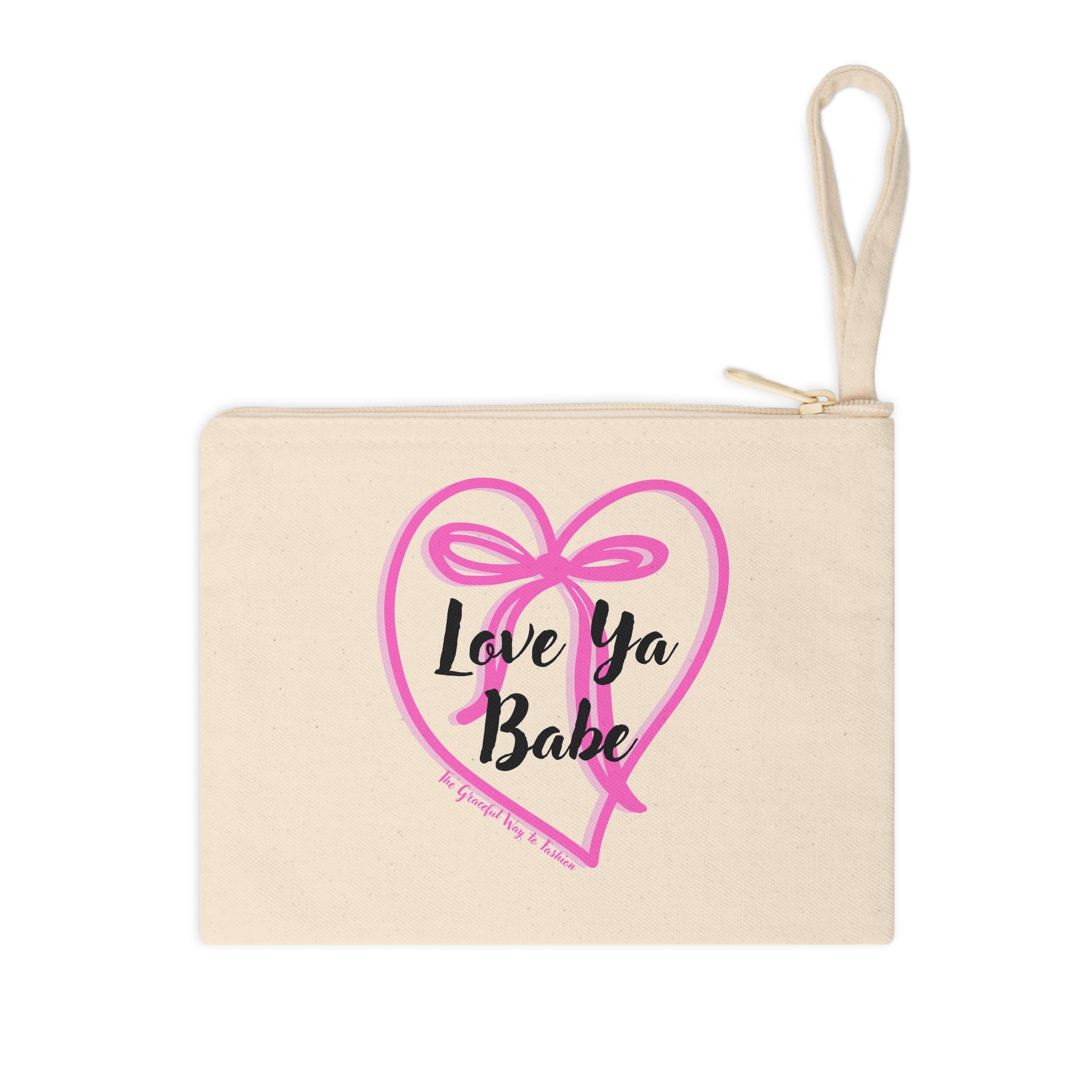 Love Ya Babe Zipper Pouch, Cute Makeup Bag, Romantic Accessory, Personalized Storage