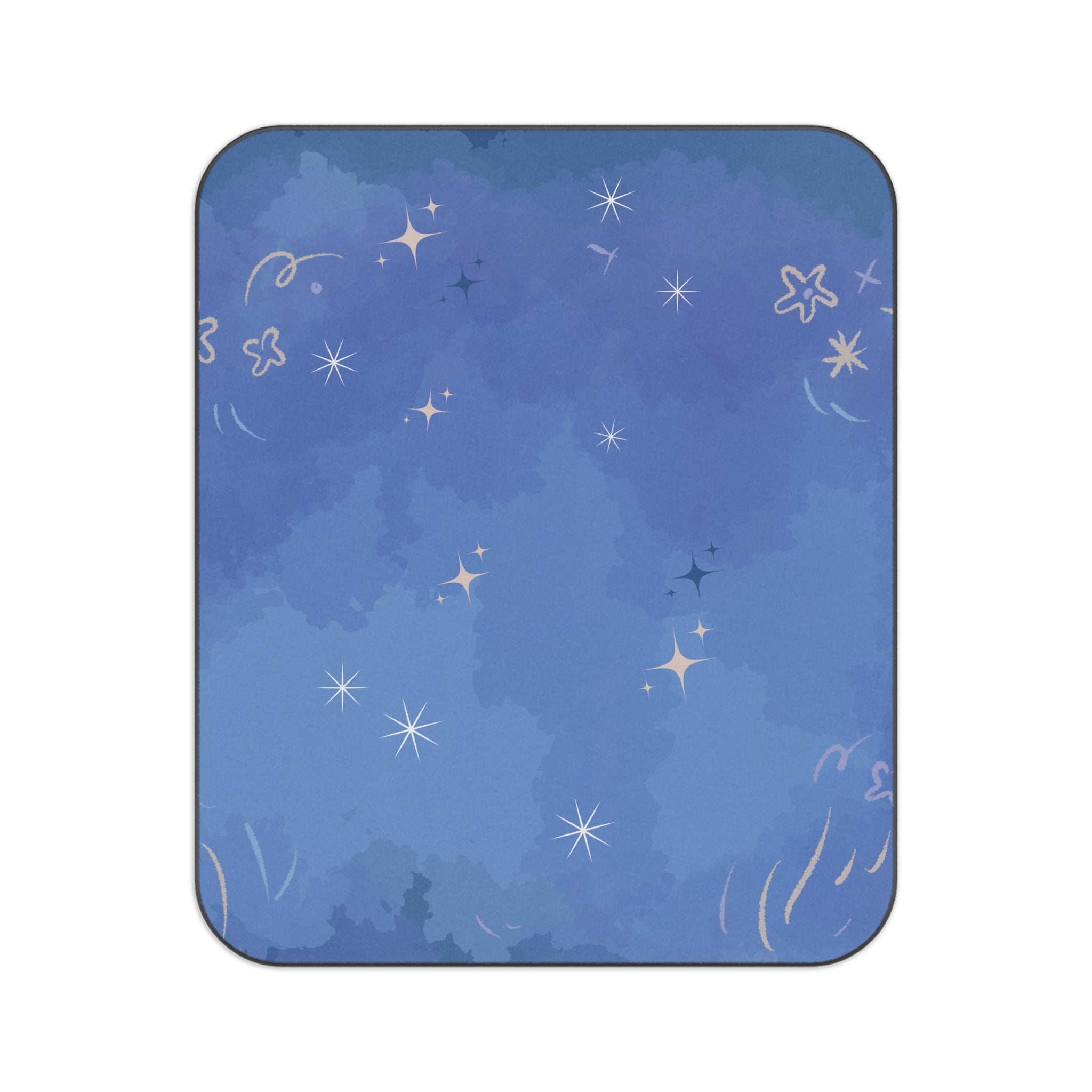 Starry Night Blue Picnic Blanket — Waterproof Outdoor Throw