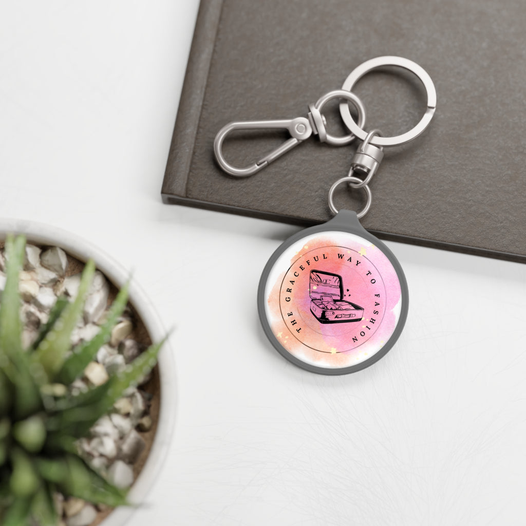 Vintage Suitcase Keyring Tag — 'The Graceful Way to Fashion' Logo Keychain