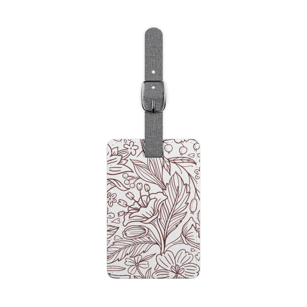 Dark Red Botanical Print Luggage