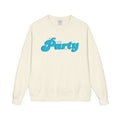 Blue Tonal Party Crewneck Sweatshirt — 'The Party' Retro Script in Lavender