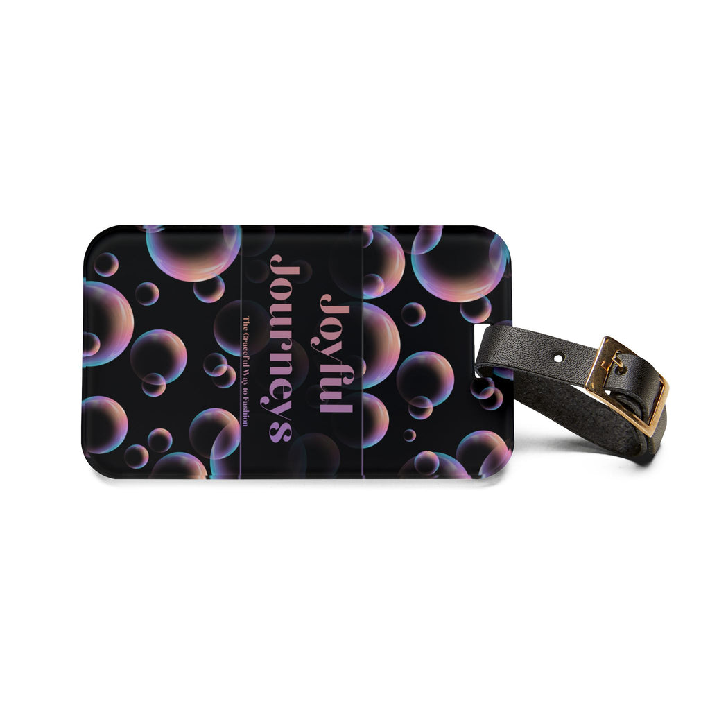 Luggage Tag — 'Joyful Journeys' Bubble Pattern Travel ID Tag