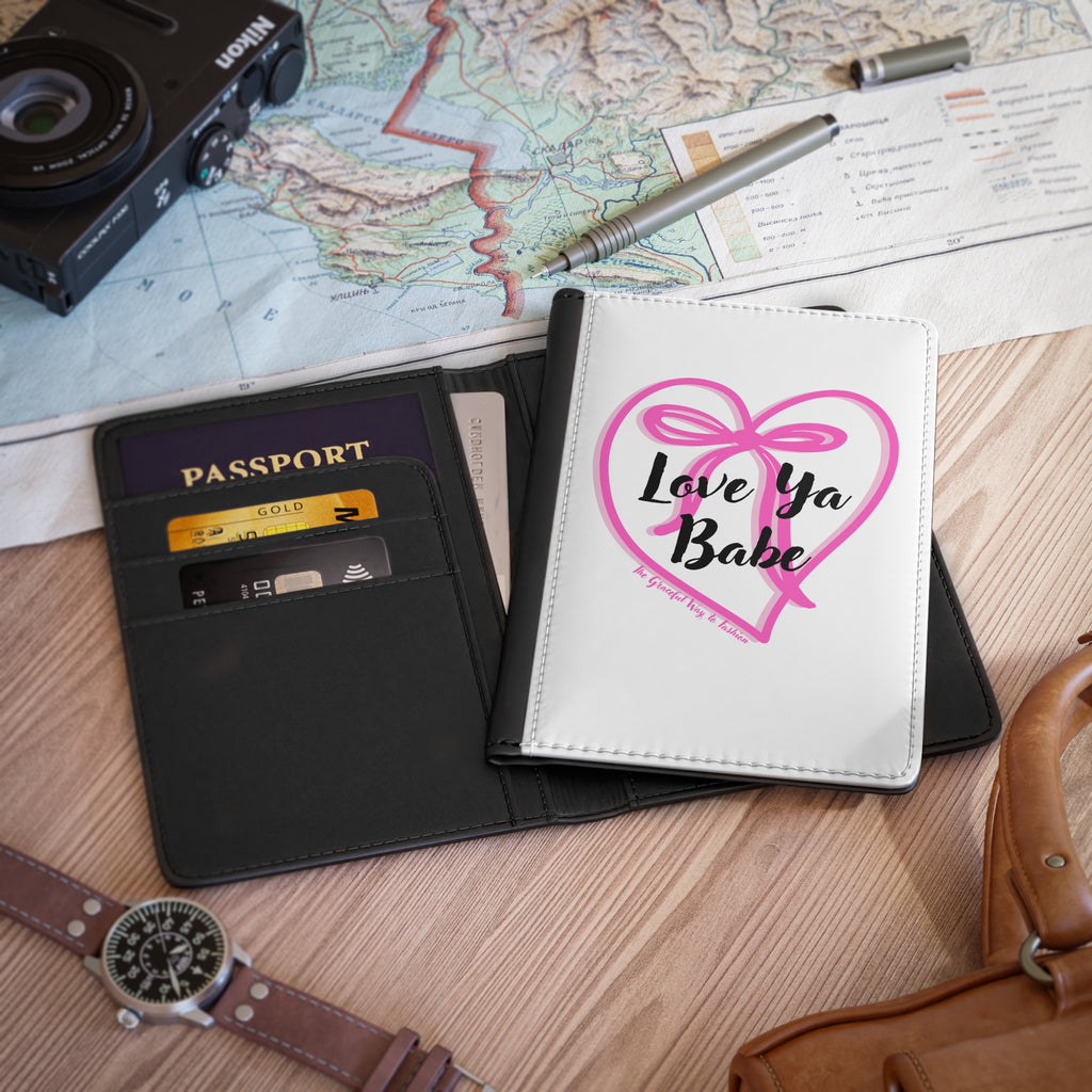 Cute Love Ya Babe Passport Cover, Gift for Travelers, Couples’ Travel Accessory, Personalized Travel Wallet