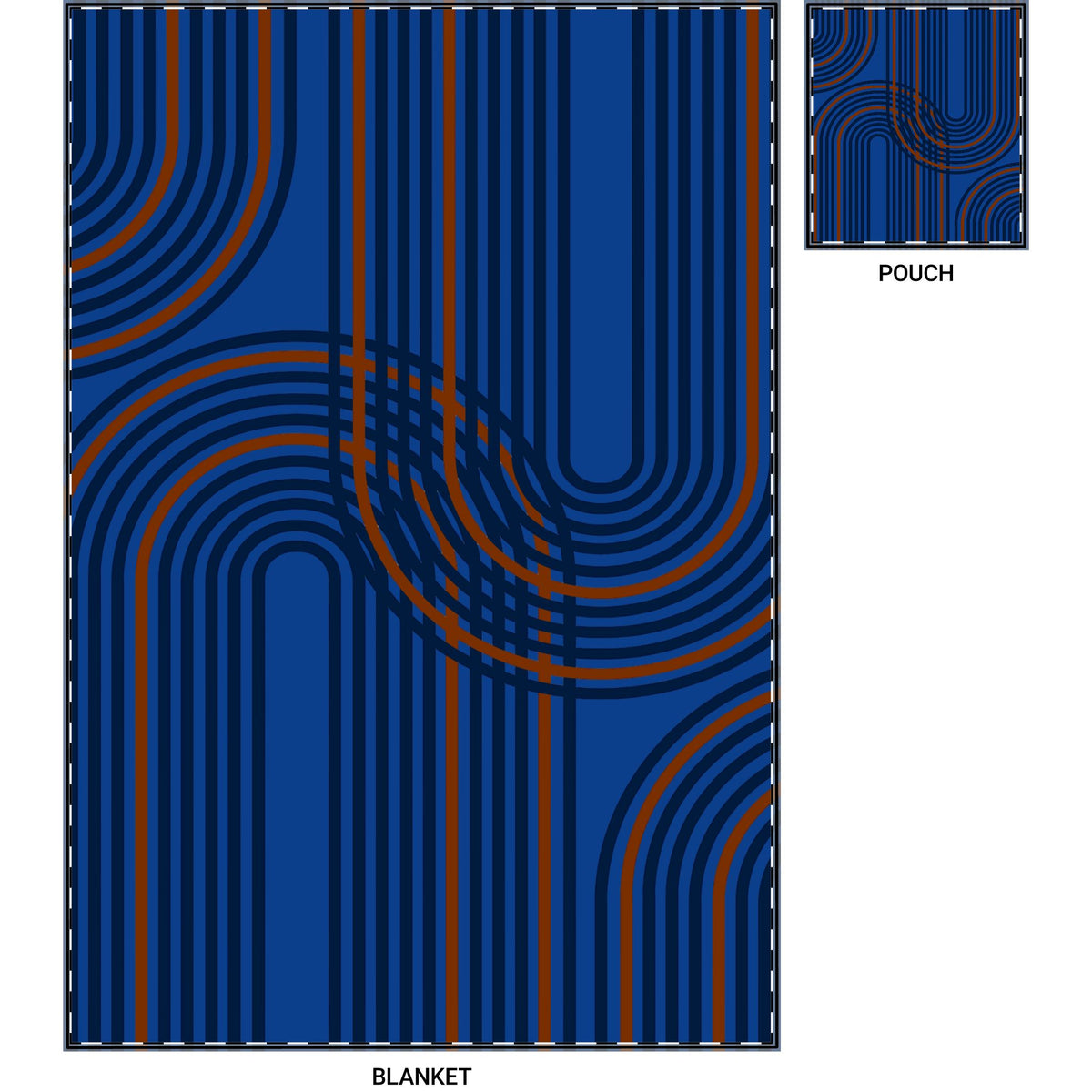 Striped Travel Blanket with Pouch