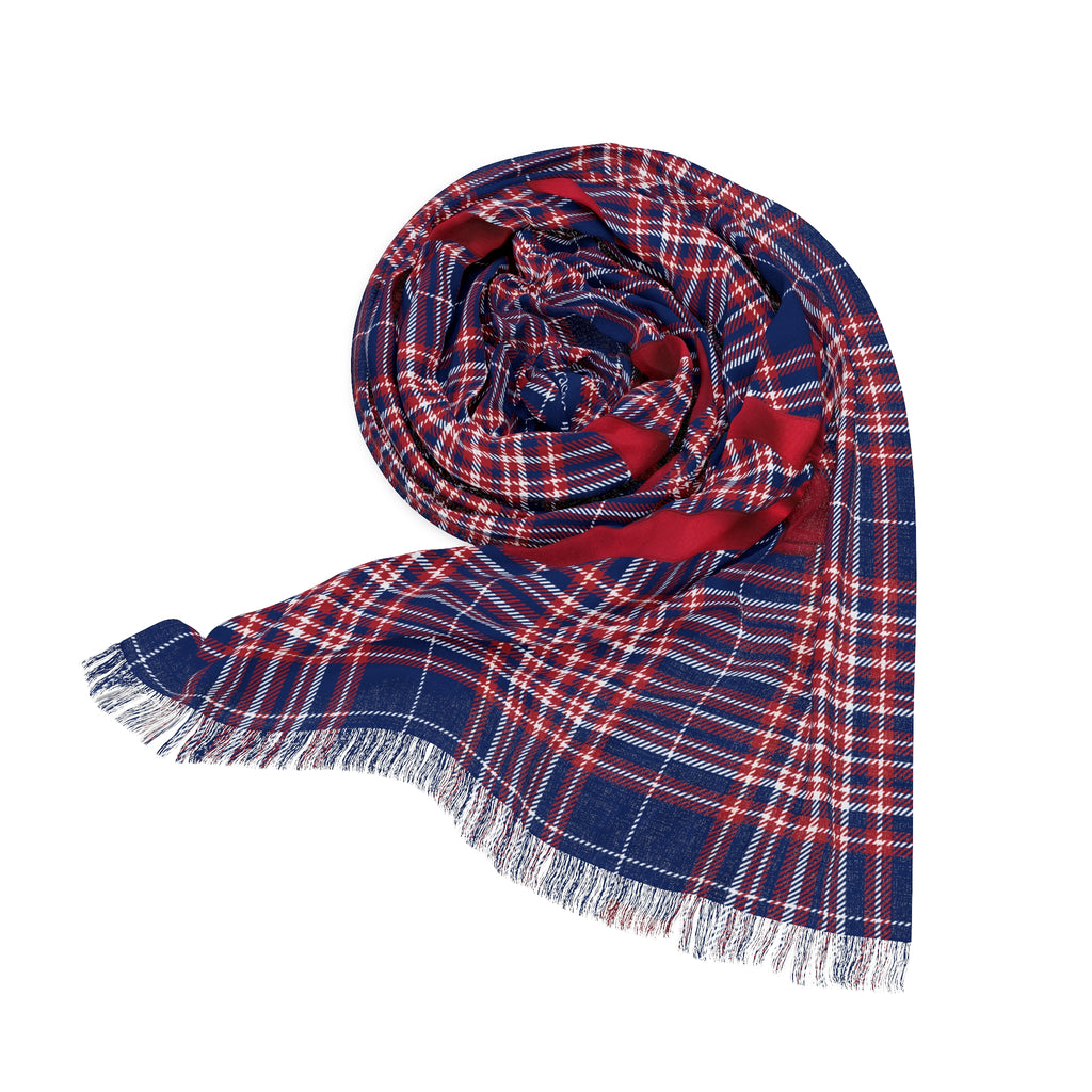 Plaid Ribbon Travel Scarf — Red Bow Lightweight Plaid Scarf