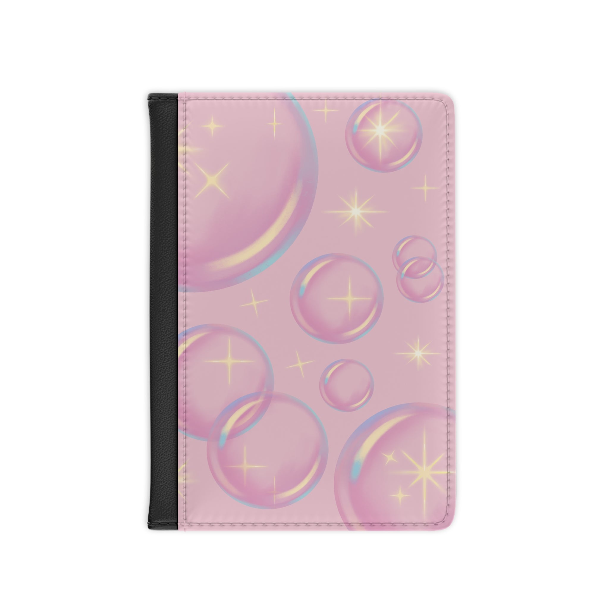 Bubbles Passport Cover, Gift for Travelers, Couples’ Travel Accessory, Valentine’s Day Gift, Personalized Travel Wallet