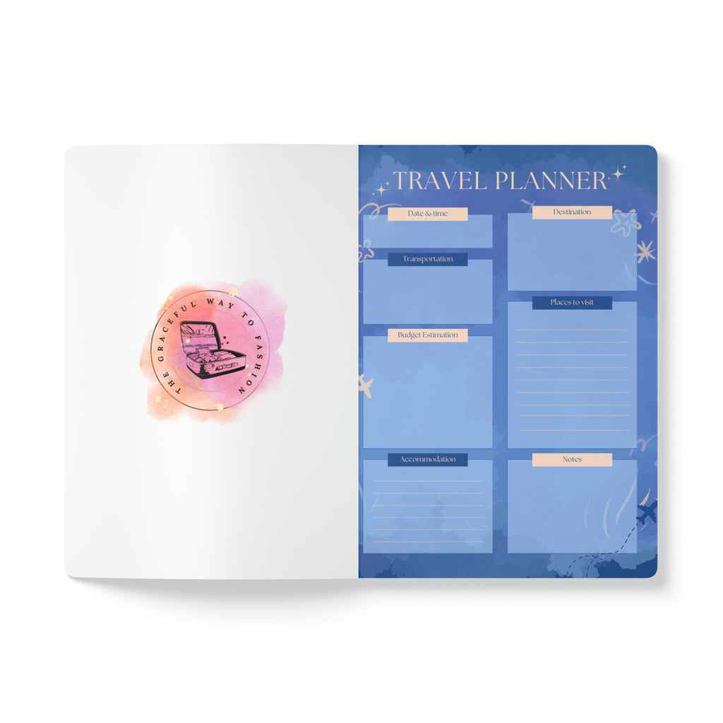 Travel Planner Soft-cover Trip Journal — Blue Starry Sky Travel Notebook
