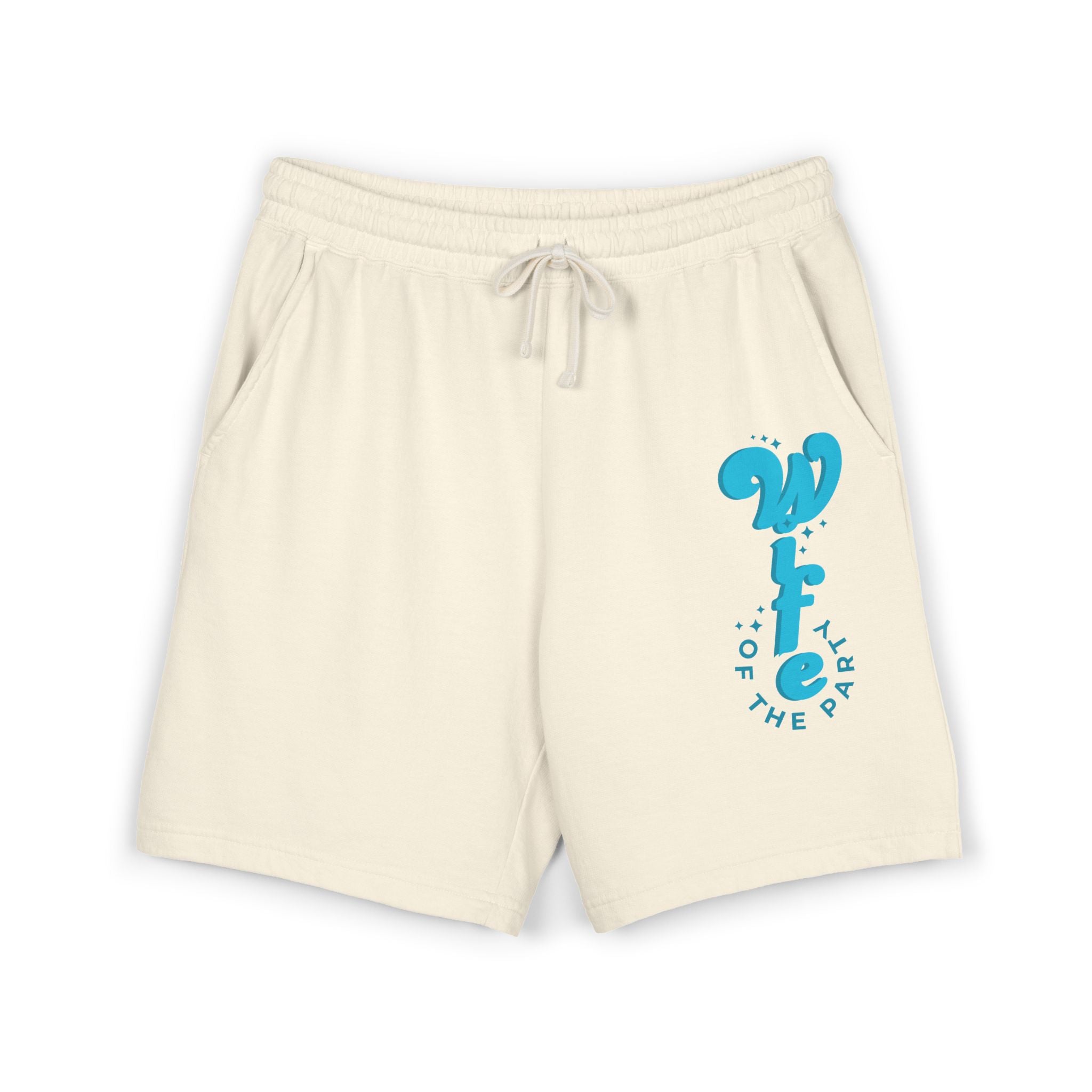 Tonal Blue Wife of the Party Garment-Dyed Lightweight Fleece Sweat Shorts