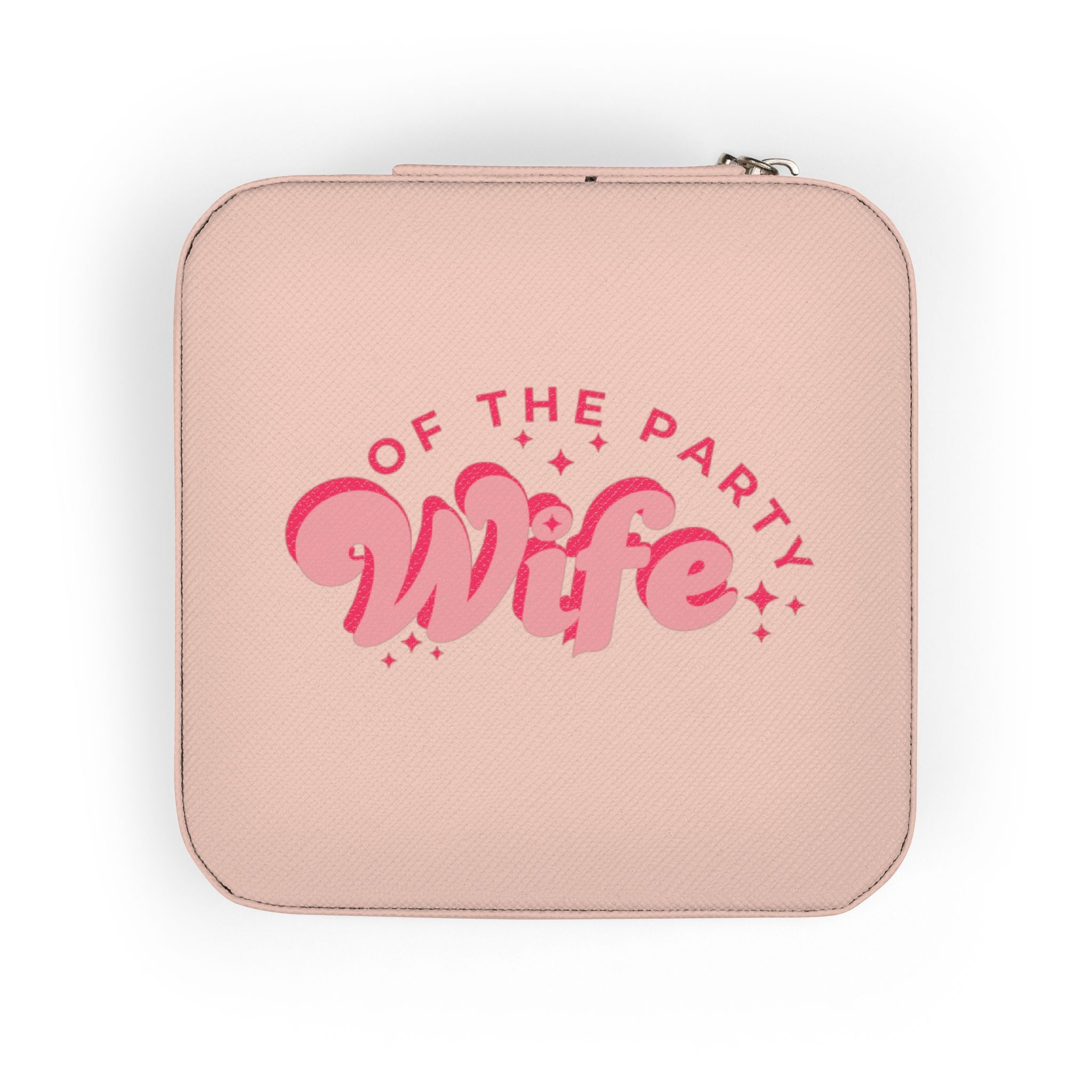 Jewelry Case - Pink 'Wife of the Party’ Travel Organizer (Bachelorette Gift)