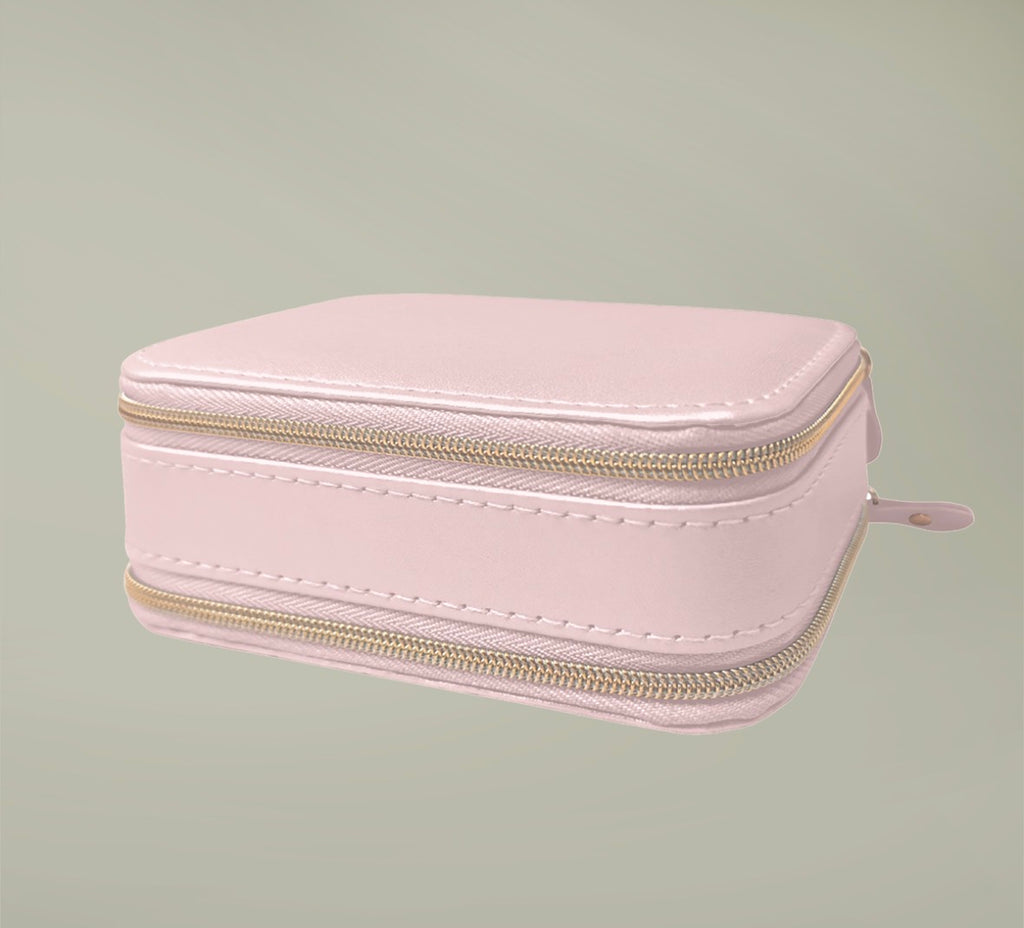 Red Carpet Print Double Zipper Jewelry Box