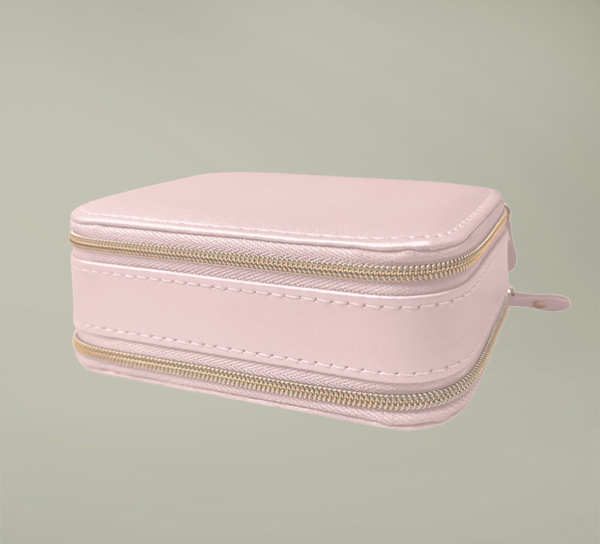 Red Carpet Print Double Zipper Jewelry Box