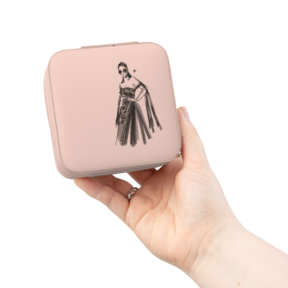 Serving Face Print Jewelry Travel Case