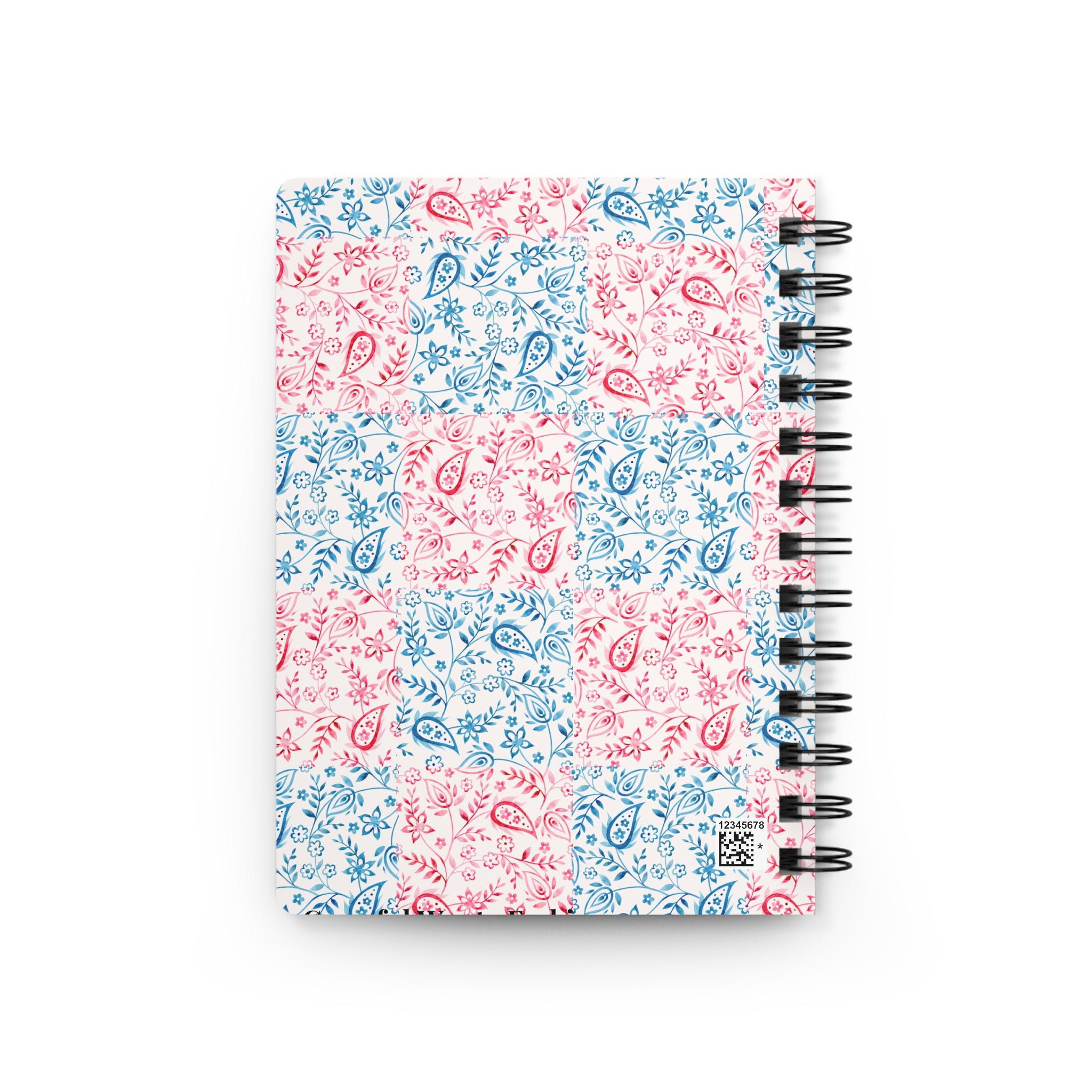 Floral Paisley Spiral Journal – Pink & Blue Patchwork Notebook