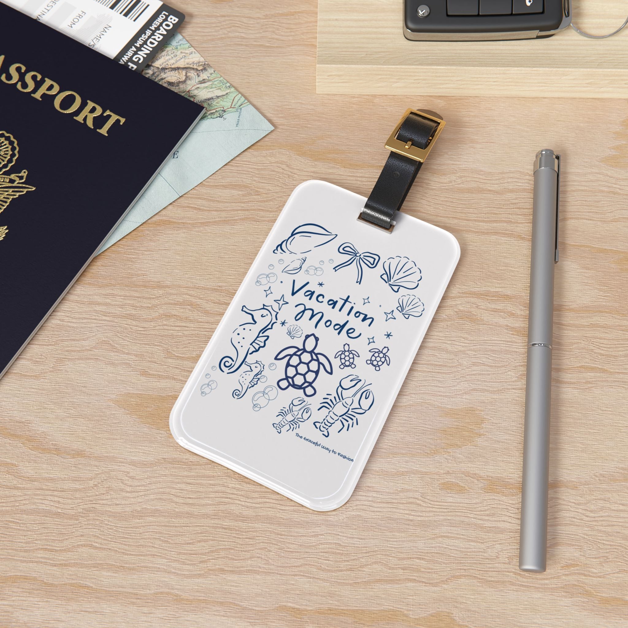 Vacation Mode Luggage Tag | Travel Accessory for Wanderlust, Beach Trips, Summer Travel, Personalized Baggage Tag, Cute Gift for Travelers
